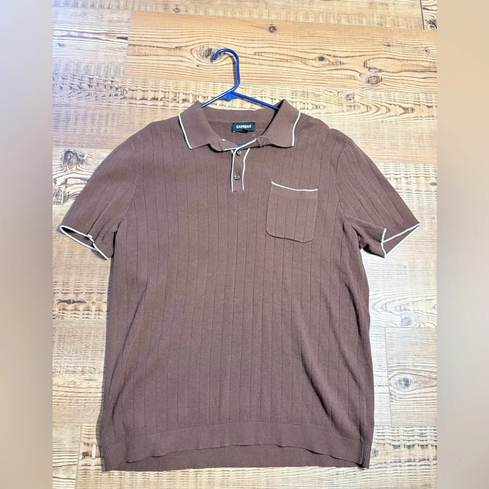 Express Chocolate Brown Polo Shirt for Men - Picture 1 of 2